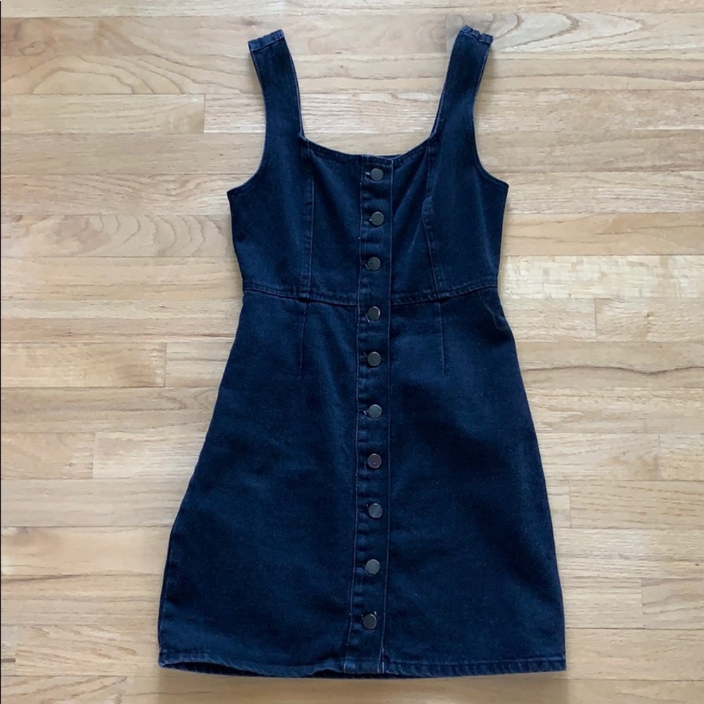 Black overall dress